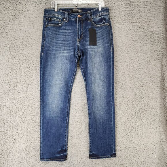 Kancan Jeans Mens 33x32 Blue Liam Slim Straight Stretch Mid Rise KM1002RST *NWT*